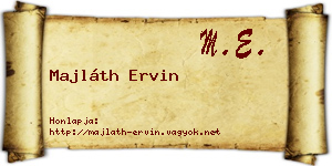 Majláth Ervin névjegykártya