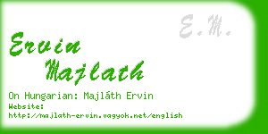 ervin majlath business card